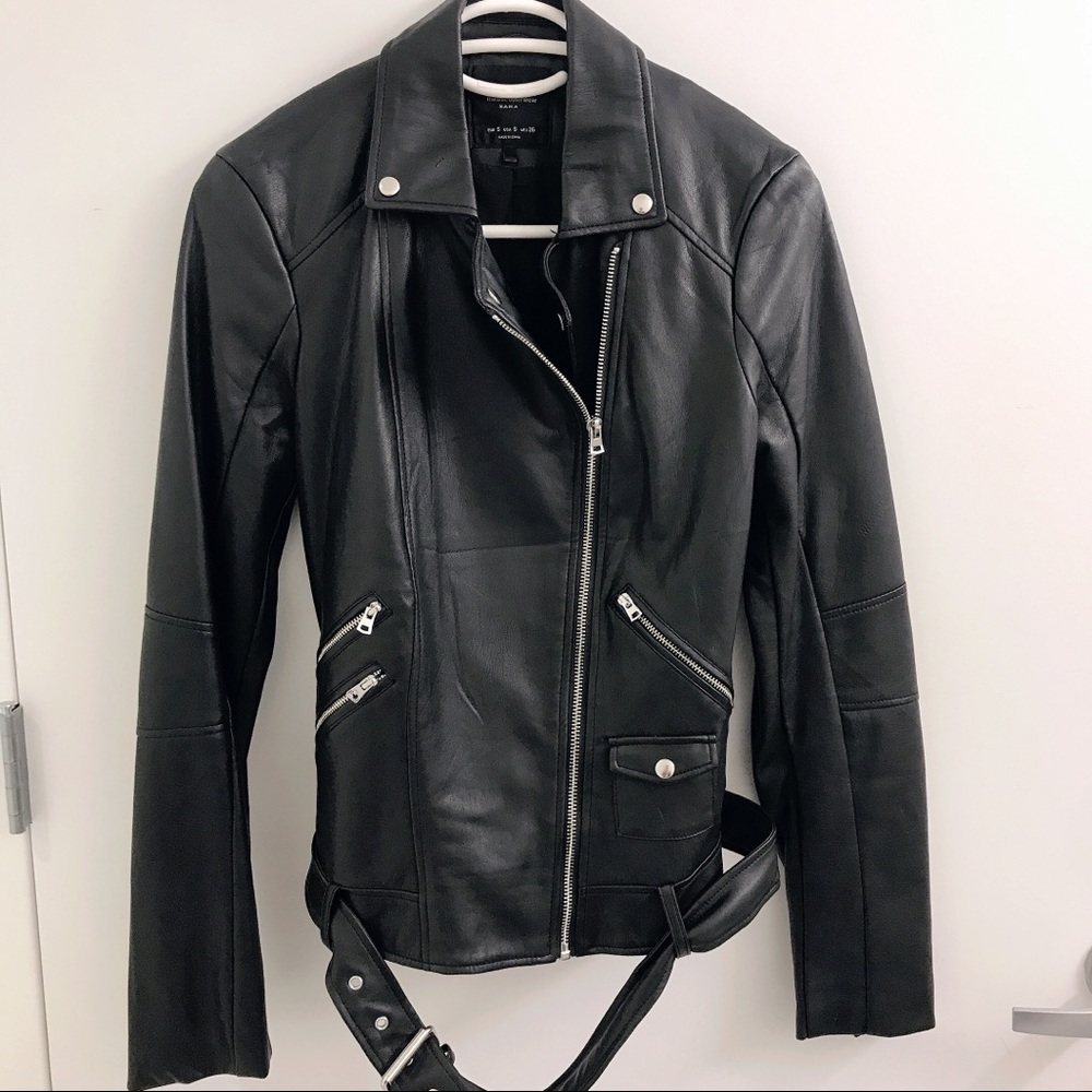 Zara Trafaluc Motorcycle Jacket Leather Jacket
